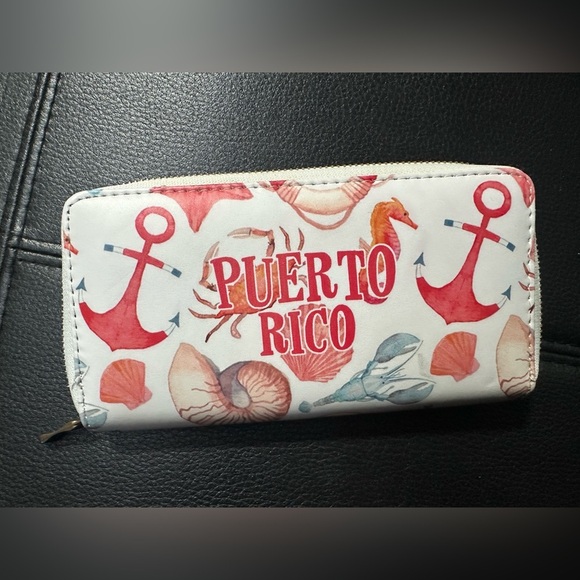 Handbags - Puerto Rico White and Red Women's Wallet